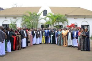 Katikkiro Overjoyed with Members of the Ssenkoole Family at the Bulange